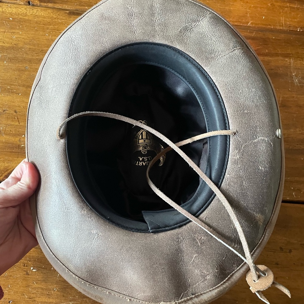 Henschel Hat Brown Leather Suede Aussie Outback - Picture 5 of 8